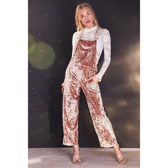 crushed velvet overalls